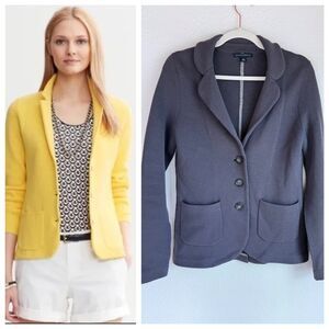 Banana Republic Wool Blend Knit Three Button Sweater Blazer in Dark Periwinkle S